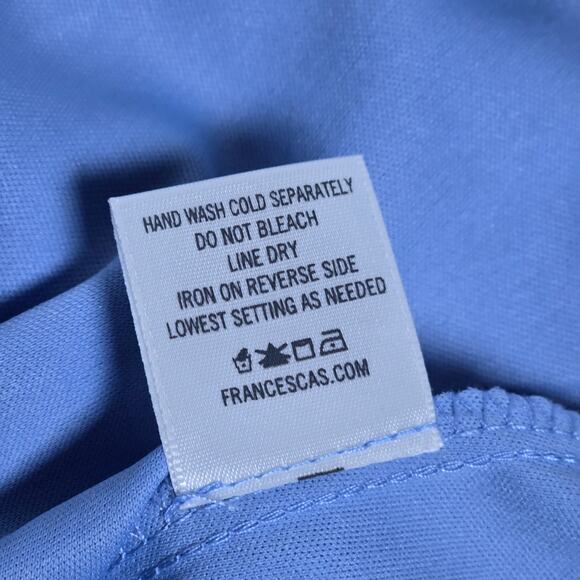 Francesca's Blue Rain Tank Cross Back Light Blue Patterned Swing Dress L - Picture 5 of 7